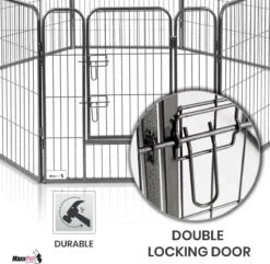 MaxxPet Puppyren - Hondenbench - Hondenren- Puppyren Met 8 Kennelpanelen - Staal -80 X 80 Cm Ø 210 Cm -Hondenbenodigdheden Korting 1200x1172 15