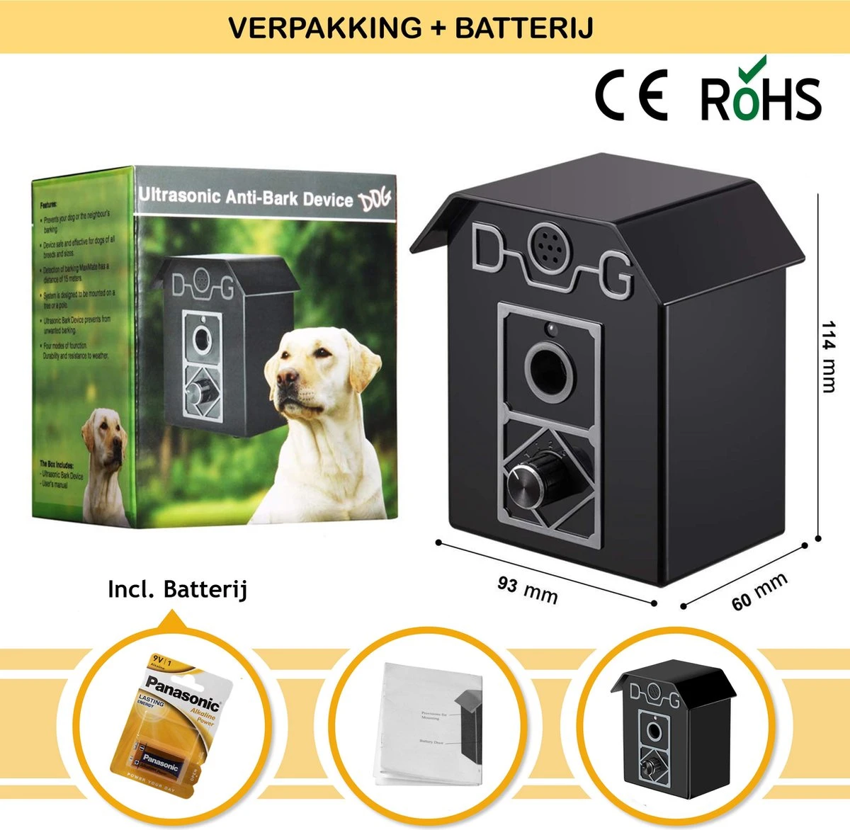 Merkloos Barky® Anti Blaf Apparaat Honden Ultrasoon Hondentrainer Incl Batterij - Anti Blafband Alternatief Veilig & Diervriendelijk - Dog Anti Bark Control 5 Merkloos Barky® Anti Blaf Apparaat Honden Ultrasoon Hondentrainer Incl Batterij - Anti Blafband Alternatief Veilig & Diervriendelijk - Dog Anti Bark Control - Afbeelding 5
