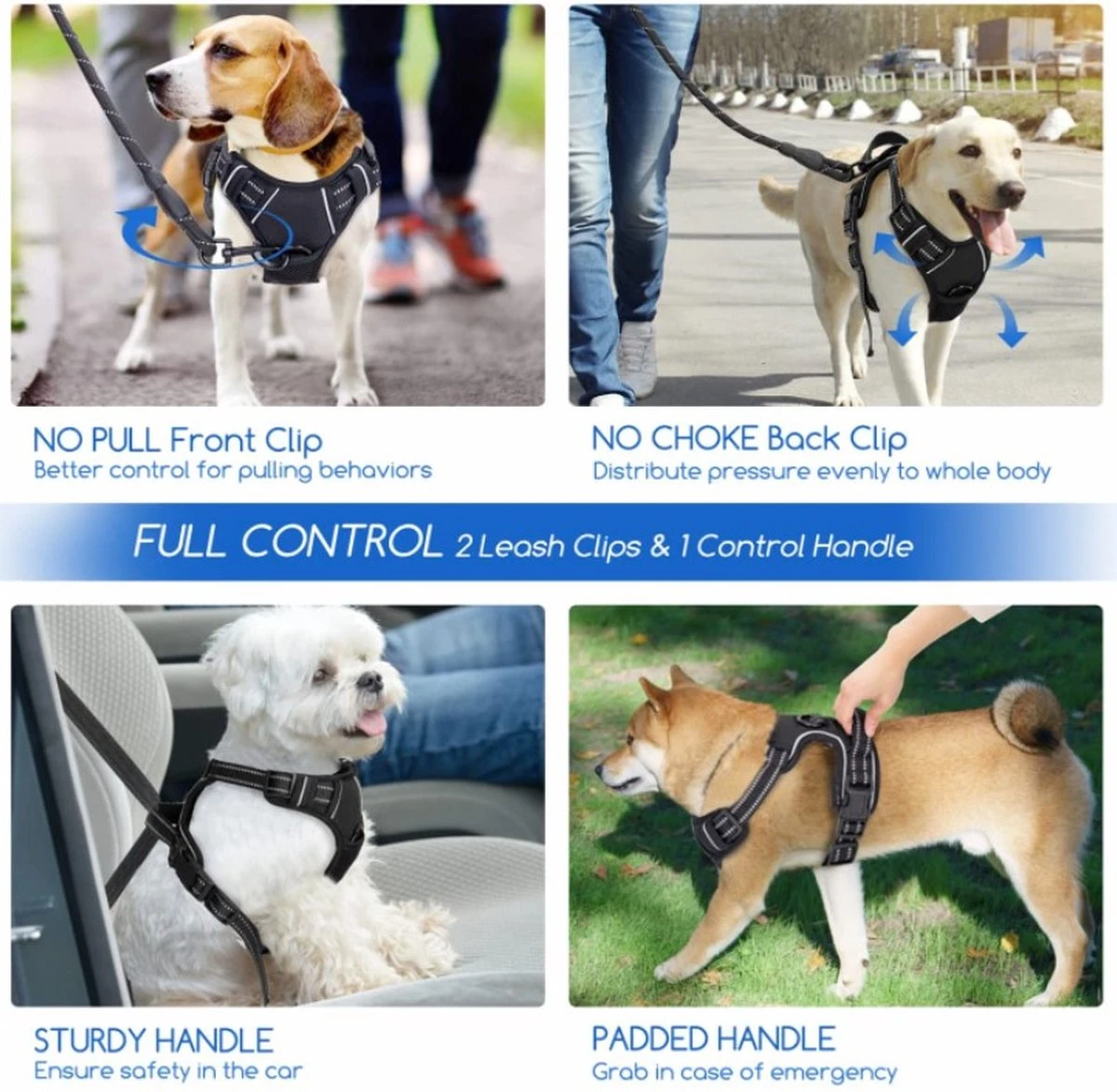 Nobleza 42ZHY - Hondenharnas - Hondentuigje - Anti Trek - L - Zwart 2 Nobleza 42ZHY - Hondenharnas - Hondentuigje - Anti Trek - L - Zwart - Afbeelding 2