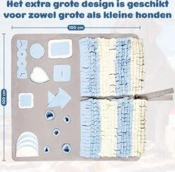 Snuffelmat Hond - Likmat Hond - Honden Speelgoed Intelligentie - Anti Schrokbak Hond - Honden Speeltjes - 100cmx100cm -Hondenbenodigdheden Korting 1200x1174 21