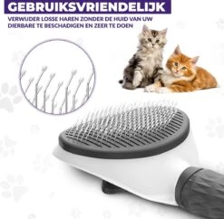 Kattenborstel - Hondenborstel - Pluizenverwijderaar - Haarverwijderaar Voor Huisdieren - Hondenkam - Kattenkam - Huisdierhaar Verwijderaar - Ontpluizer - Kattenhaar & Hondenhaar Verwijderaar - Voor Langharig & Kortharig - Grijs -Hondenbenodigdheden Korting 1200x1175 1