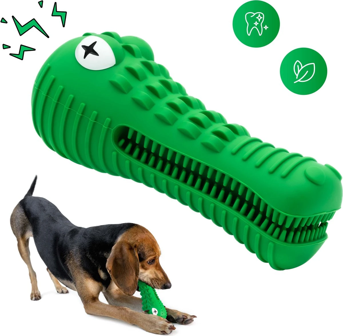 Tandenborstel Hond Melk Geur Smaak En Piep Honden Speelgoed Dog Toy - Krokodil Groen - Dutchwide 1 Tandenborstel Hond Melk Geur Smaak En Piep Honden Speelgoed Dog Toy - Krokodil Groen - Dutchwide