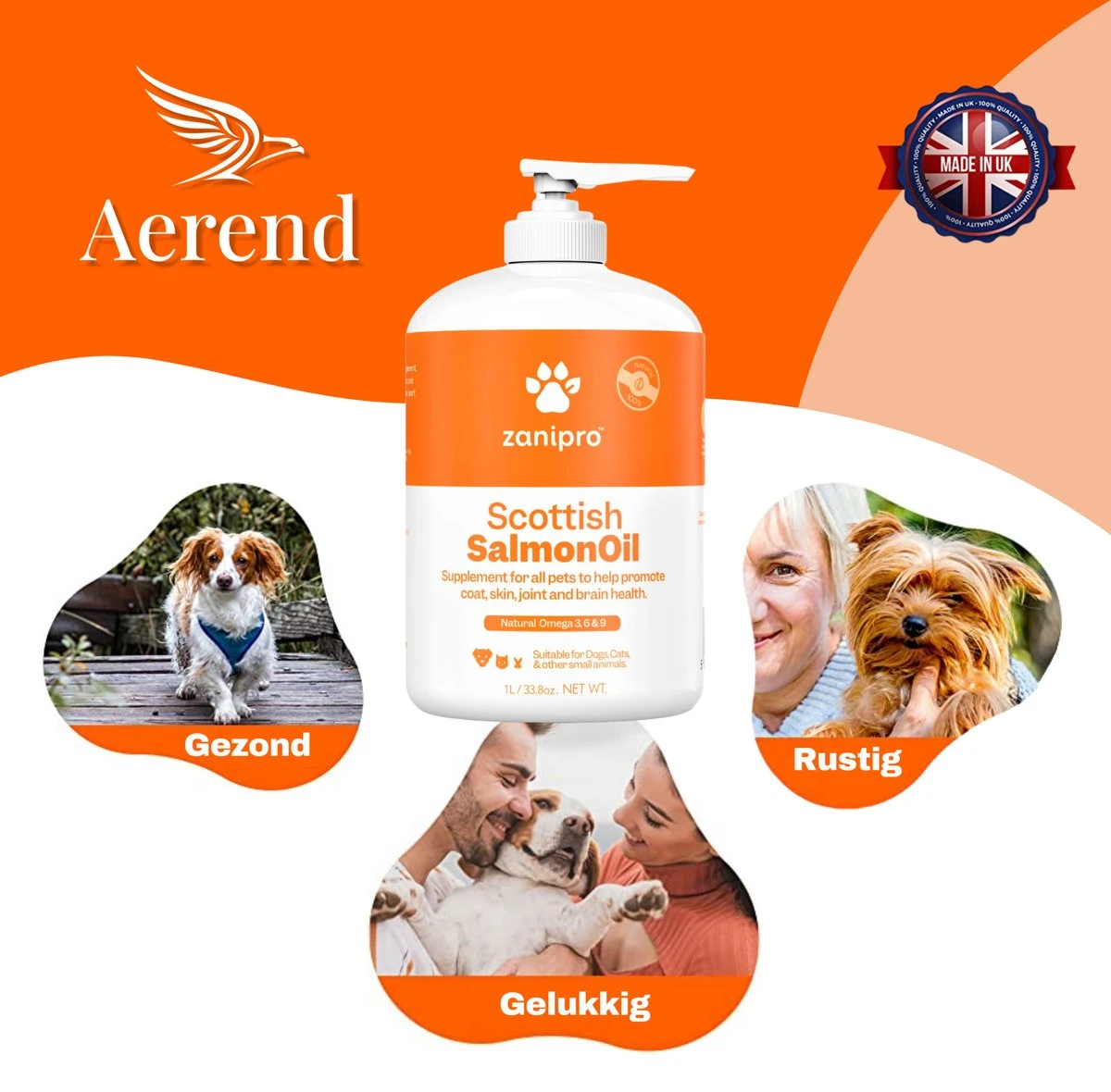 Aerend - Zalmolie Voor Honden En Katten - Zanipro® 500 Ml - 100% Visolie Op Schotse Zalmolie - Glanzende Vacht - Voedingssupplement - Anti-jeuk - Gezonde Bron Van Omega 3, 6 & 9 - Behandeling Voor Fretten En Paarden 10 Aerend - Zalmolie Voor Honden En Katten - Zanipro® 500 Ml - 100% Visolie Op Schotse Zalmolie - Glanzende Vacht - Voedingssupplement - Anti-jeuk - Gezonde Bron Van Omega 3, 6 & 9 - Behandeling Voor Fretten En Paarden - Afbeelding 10