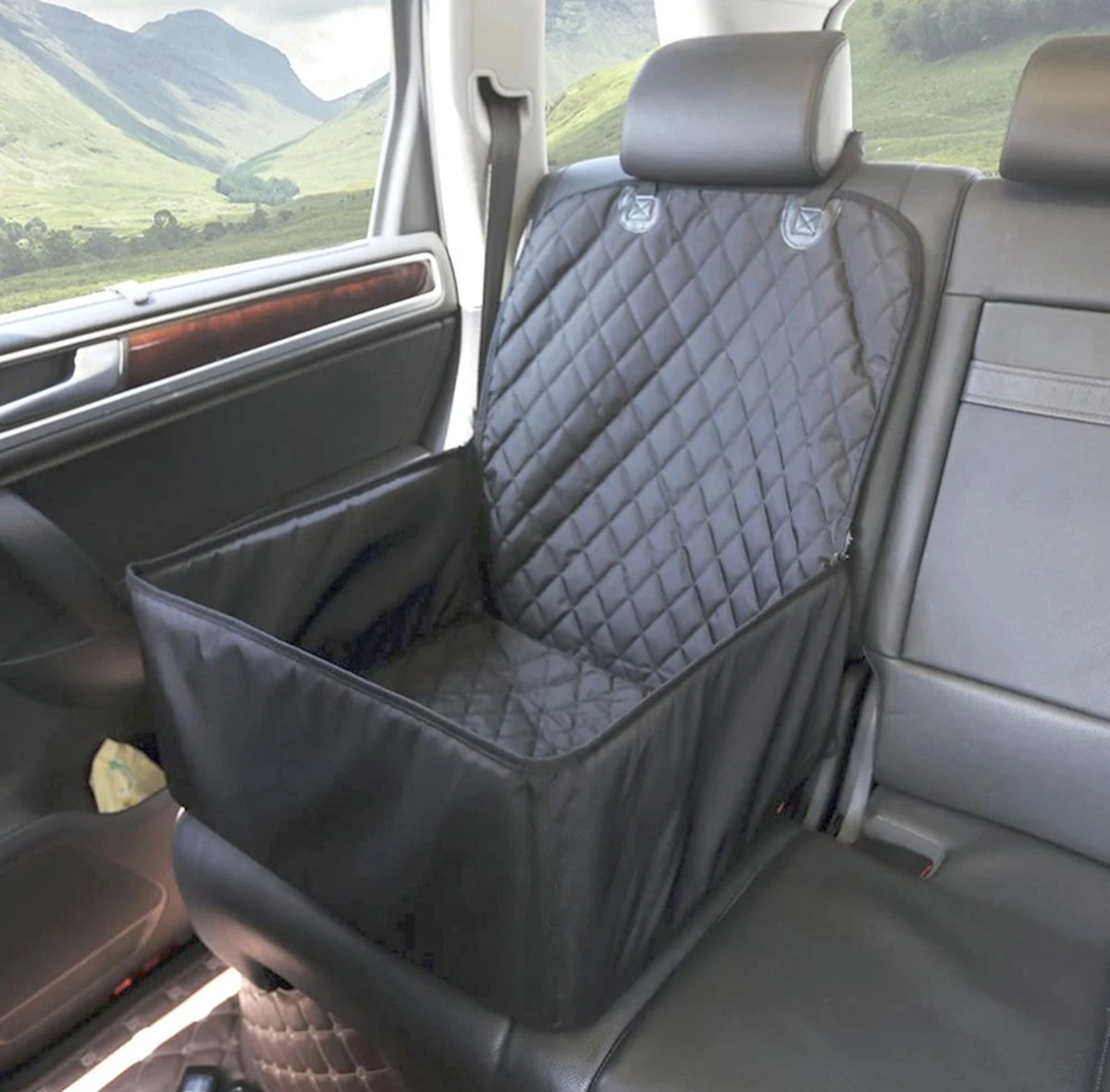 Handyworld - Hondenzit - Stijlvolle Bench Auto - Hond - Handig - Draagbaar - Zwart 1 Handyworld - Hondenzit - Stijlvolle Bench Auto - Hond - Handig - Draagbaar - Zwart