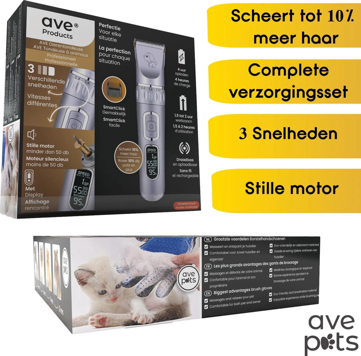 AVE Pets® Volledige Hondentondeuse Set Met Display - Draadloos Tondeuse - Scheerapparaat Voor Je Hond Of Kat - Huisdier Trimmer - Dierentondeuse - Dieren Verzorging 2 AVE Pets® Volledige Hondentondeuse Set Met Display - Draadloos Tondeuse - Scheerapparaat Voor Je Hond Of Kat - Huisdier Trimmer - Dierentondeuse - Dieren Verzorging - Afbeelding 2