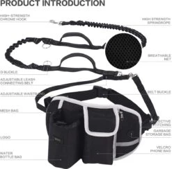 BOTC Looplijn Hond Met Heupriem Voor Hardlopen - Hondenriem - Zwart -Hondenbenodigdheden Korting 1200x1184 12