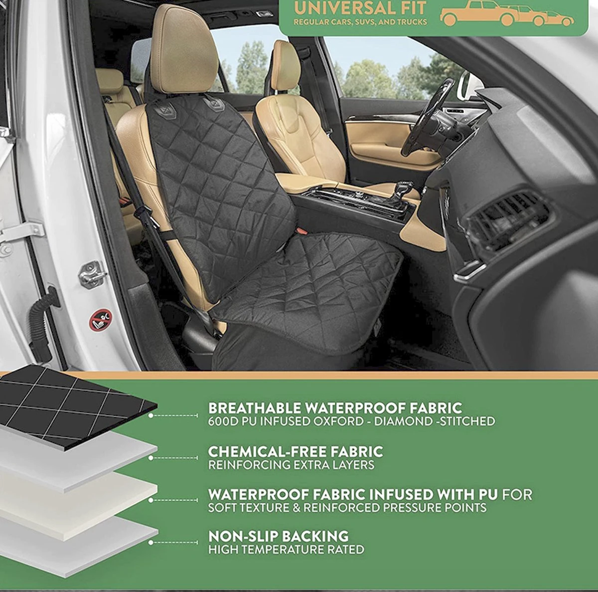 Handyworld - Hondenzit - Stijlvolle Bench Auto - Hond - Handig - Draagbaar - Zwart 4 Handyworld - Hondenzit - Stijlvolle Bench Auto - Hond - Handig - Draagbaar - Zwart - Afbeelding 4