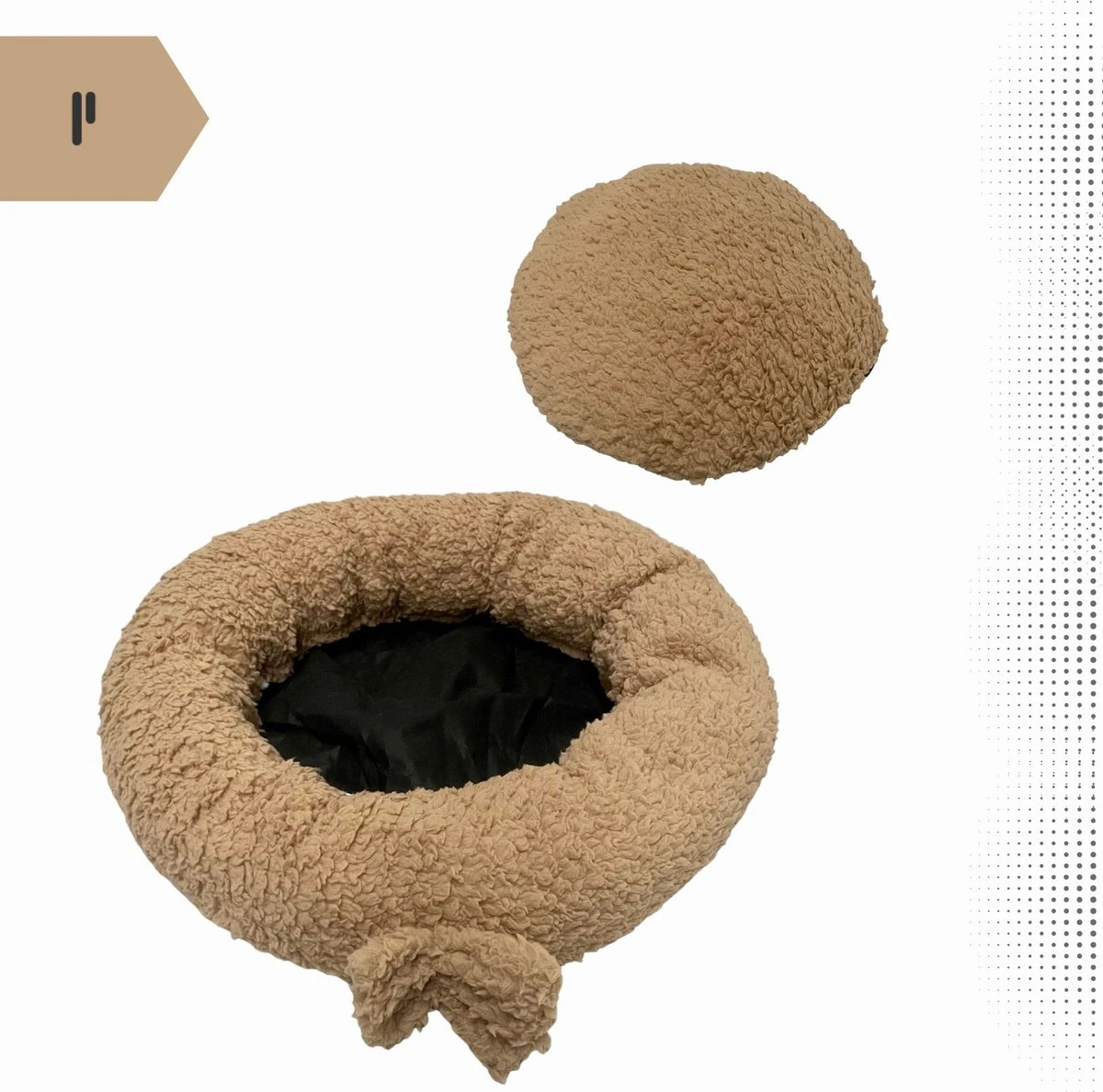 Pochon Pet - Donut - Bruin - Ronde Kattenmand - Rond Kattenkussen - Ronde Hondenmand - 50 X 50 X 12 Cm 2 Pochon Pet - Donut - Bruin - Ronde Kattenmand - Rond Kattenkussen - Ronde Hondenmand - 50 X 50 X 12 Cm - Afbeelding 2
