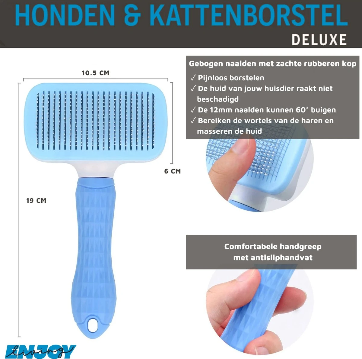 Professionele Kattenborstel/Hondenborstel + BONUS - Bovenvacht | Ondervacht - Langharige | Kortharige - Haarverwijderaar Voor Huisdieren - Kattenkam - Hondenkam 3 Professionele Kattenborstel/Hondenborstel + BONUS - Bovenvacht | Ondervacht - Langharige | Kortharige - Haarverwijderaar Voor Huisdieren - Kattenkam - Hondenkam - Afbeelding 3
