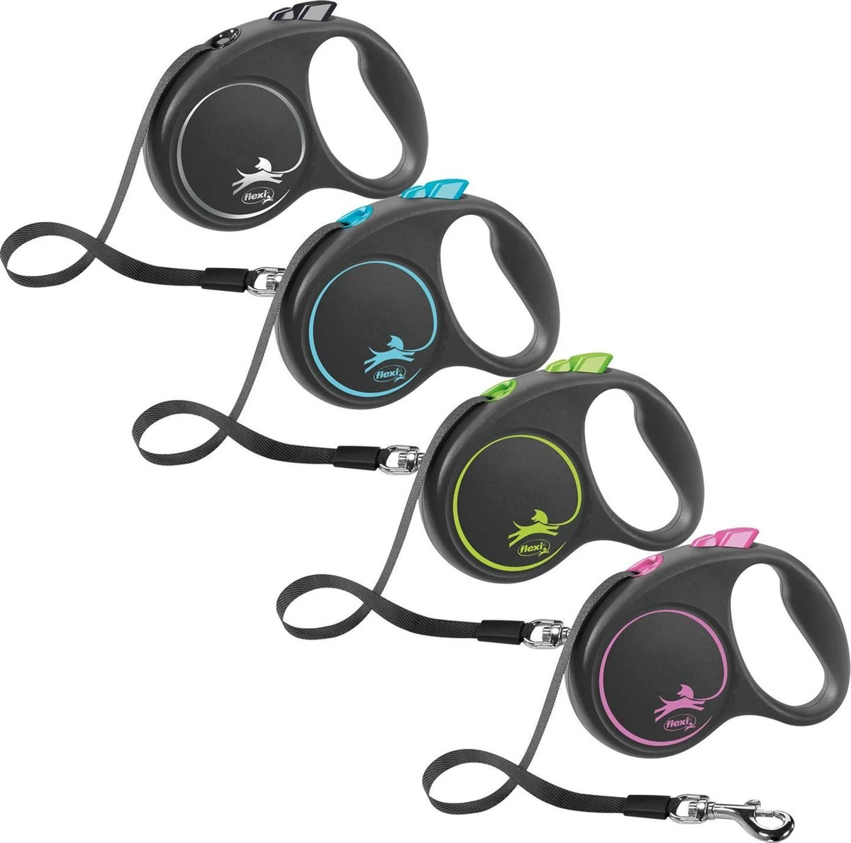 Flexi Rollijn Design - Zwart - L 3 Flexi Rollijn Design - Zwart - L - Afbeelding 3