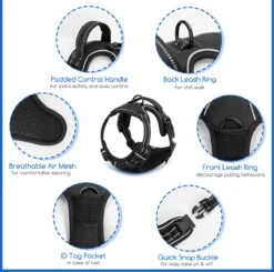 Nobleza 42ZHW - Hondenharnas - Hondentuigje - Anti Trek - S - Zwart -Hondenbenodigdheden Korting 1200x1190 23