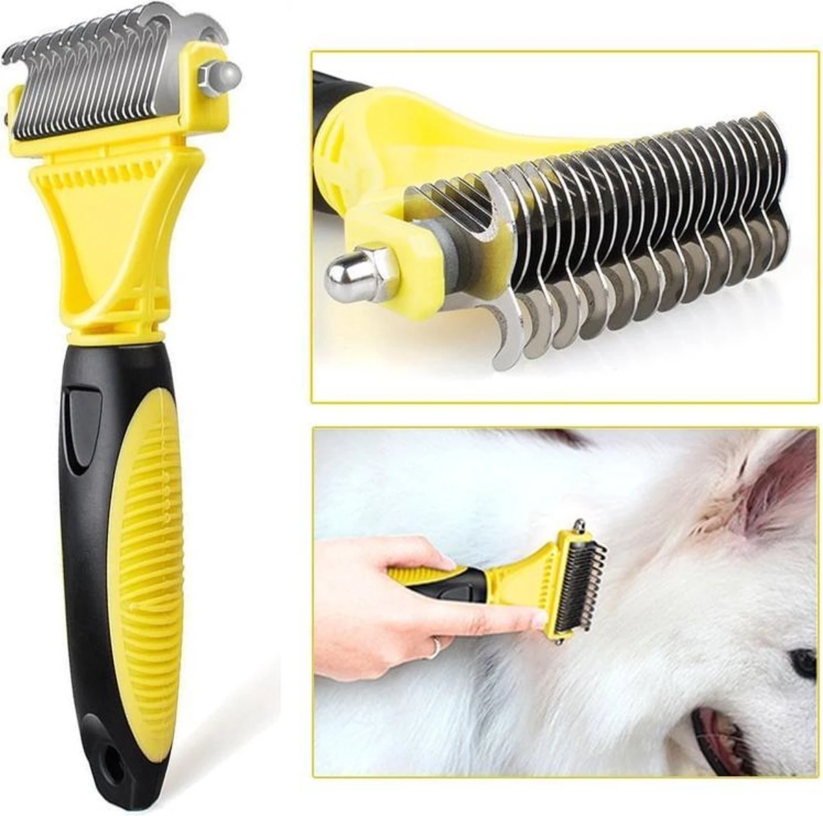 Hondenborstel - Dubbelzijdig Ontharing Tool - Herbruikbare Honden & Kattenvachtkam - Huisdier Grooming - 1 Stuk - Groen 6 Hondenborstel - Dubbelzijdig Ontharing Tool - Herbruikbare Honden & Kattenvachtkam - Huisdier Grooming - 1 Stuk - Groen - Afbeelding 6