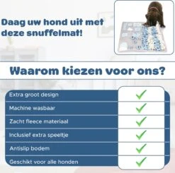 Snuffelmat Hond - Likmat Hond - Honden Speelgoed Intelligentie - Anti Schrokbak Hond - Honden Speeltjes - 100cmx100cm -Hondenbenodigdheden Korting 1200x1191 16