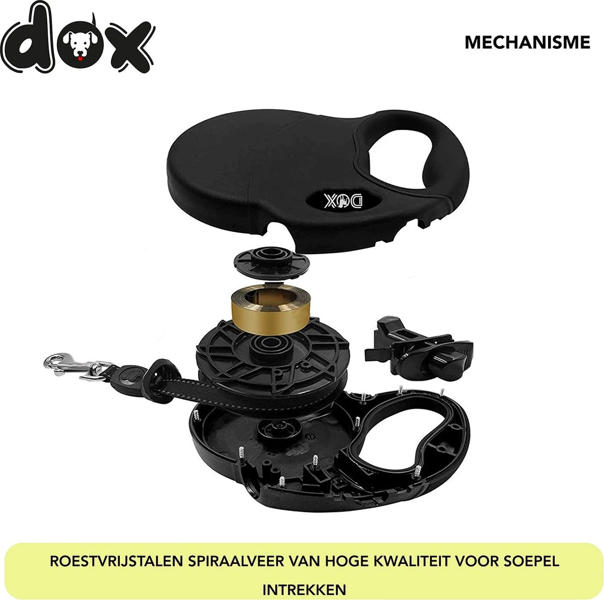 DDOXX Intrekbare Hondenriem, Reflecterend | Vele Kleuren & Maten | Voor Kleine & Grote Honden | Intrekbare Hondenriem Puppy Kat | Hondenriem Accessoires Hond | XS, 3 M, Tot 8 Kg, Geel 5 DDOXX Intrekbare Hondenriem, Reflecterend | Vele Kleuren & Maten | Voor Kleine & Grote Honden | Intrekbare Hondenriem Puppy Kat | Hondenriem Accessoires Hond | XS, 3 M, Tot 8 Kg, Geel - Afbeelding 5