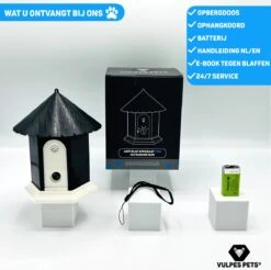 Vulpes Pets® Anti Blaf Apparaat Pro - Anti Blafband Voor Alle Honden - Luxe Hondentrainer - Diervriendelijk & Zonder Schok - Inclusief 9V Batterij - Waterbestendig - Ophangbaar - Instelbare Ultrasone Niveauregeling - 4 Standen -Hondenbenodigdheden Korting 1200x1193 8