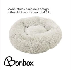 Bonbox Shop - Maat S - Donut Bed In Wit - Dierenmand Voor Katten, Kittens En Kleine Honden - Knus Mandje - Donutbed Diameter 40 Cm - Anti Anxiety -Hondenbenodigdheden Korting 1200x1195 18