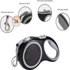 Stevige Hondenriem – 8 Meter – Swifth – Grijs – Comfort Grip – One-Touch Lock Release -Hondenbenodigdheden Korting 1200x1195 22