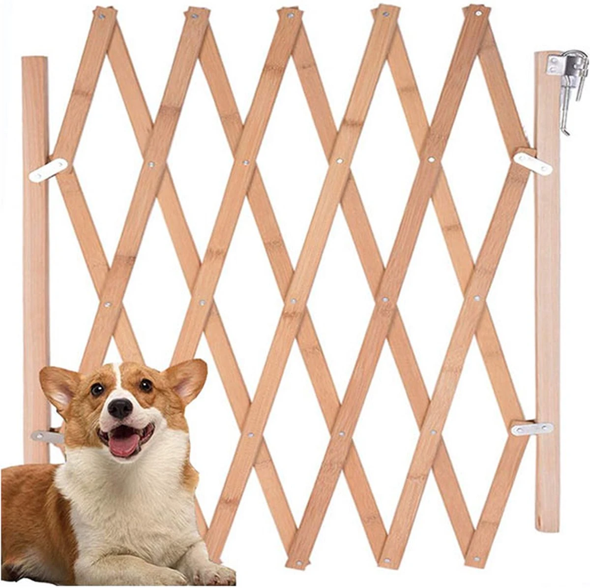 Houten Traphekje Harmonica | Traphekje Hond & Huisdieren | Extra Stevig | Inklapbaar | Met Klembevestiging | Deurhek Accordeon | Deurhekje | Hondenhek | Huisdier Hekje | Traphekje Houten 2 Houten Traphekje Harmonica | Traphekje Hond & Huisdieren | Extra Stevig | Inklapbaar | Met Klembevestiging | Deurhek Accordeon | Deurhekje | Hondenhek | Huisdier Hekje | Traphekje Houten - Afbeelding 2