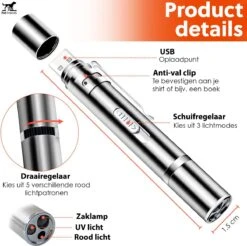 PetFriends Laserpen Voor Kat - USB Oplaadbaar - Laserpointer - Laserlampje - Kattenspeeltjes -Hondenbenodigdheden Korting 1200x1195 27