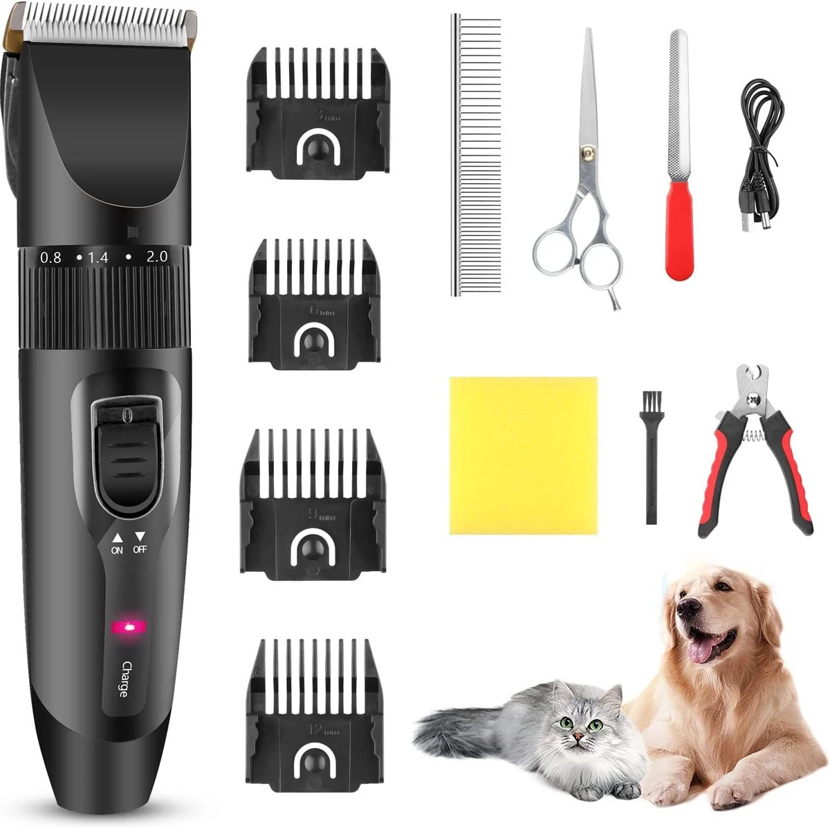 Merkloos Hondentondeuse, Hundeschermaschine / Dog Clippers - Dierenhaartrimmer, Hondentondeuse Kit Hond Verzorging 1 Merkloos Hondentondeuse, Hundeschermaschine / Dog Clippers - Dierenhaartrimmer, Hondentondeuse Kit Hond Verzorging