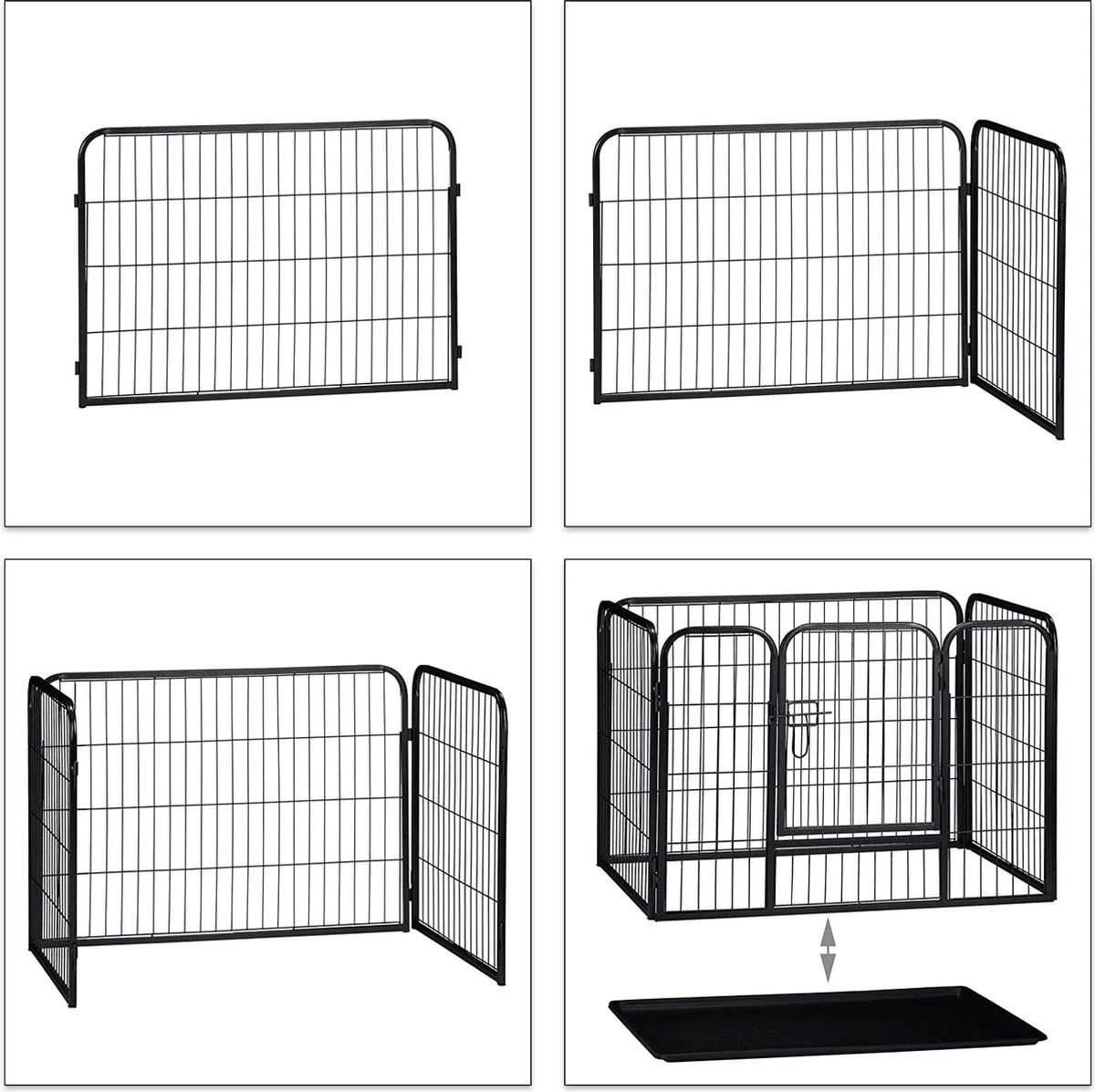 MaxxPet Puppyren - Hondenbench - Puppykennel - Hondenren - 125 X 78 X 80 Cm - Zwart 10 MaxxPet Puppyren - Hondenbench - Puppykennel - Hondenren - 125 X 78 X 80 Cm - Zwart - Afbeelding 10