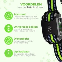 Petz - Anti Blafband - Anti Blafband Voor Kleine En Grote Honden - 5-55 KG - Vibratie En Audio - Diervriendelijk - GEEN Schokken - Opvoedingshalsband Zonder Schok En Diervriendelijk - Waterdicht - Oplaadbaar -Hondenbenodigdheden Korting 1200x1200 1001
