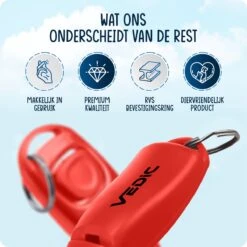 VEDIC® - Luxe Clicker Met Fluit - Clickertraining - Rood - Bevestigingsring - Fluit - Hondentraining -Hondenbenodigdheden Korting 1200x1200 1046