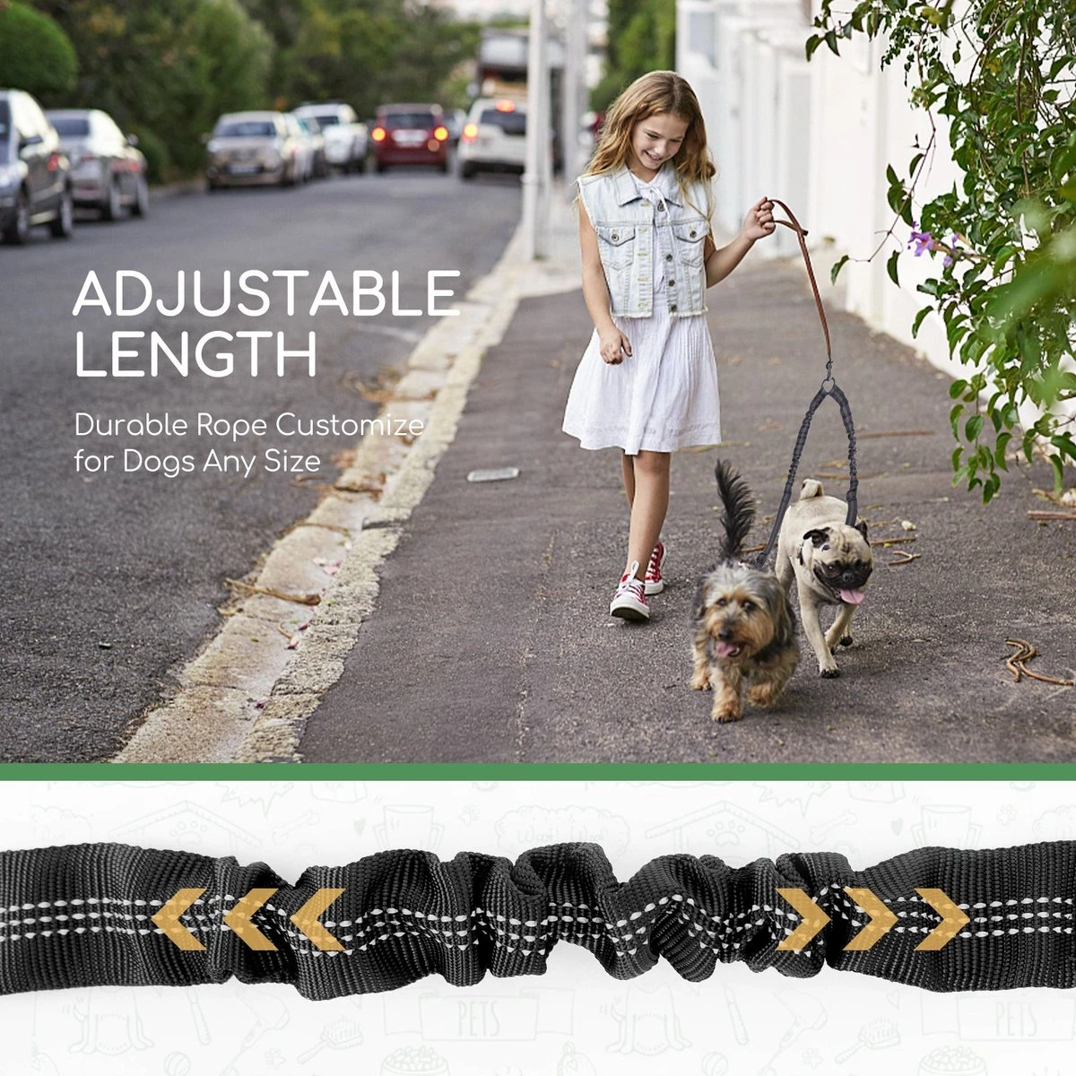 Nobleza Splitter Hondenriem - Dubbel Aanlijnriem Voor Honden - Splitter Verstelbaar - Zwart 2 Nobleza Splitter Hondenriem - Dubbel Aanlijnriem Voor Honden - Splitter Verstelbaar - Zwart - Afbeelding 2