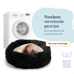 All 4 Pets Supply® Hondenmand Donut - Kattenmand - Maat XS - Geschikt Voor Honden/katten Tot 30 Cm - Hondenkussen - Zwart -Hondenbenodigdheden Korting 1200x1200 1138