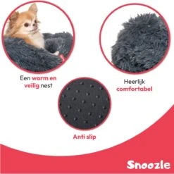 Snoozle Donut Hondenmand - Zacht En Luxe Hondenkussen - Wasbaar - Fluffy - Hondenmanden - 50cm - Grijs -Hondenbenodigdheden Korting 1200x1200 1150