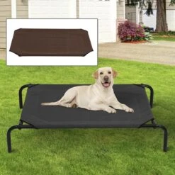 Merkloos Hondenbed - Hondenstretcher - Honden Ligbed - Inclusief 2 Overtrekhoezen - XL - 110x68cm - Grijs En Koffie