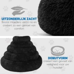 Pawzle Hondenmand - Donut Hondenkussen - Kattenmand - Bed Voor Honden & Katten - Wasbaar - 50cm - Zwart 12 Pawzle Hondenmand - Donut Hondenkussen - Kattenmand - Bed Voor Honden & Katten - Wasbaar - 50cm - Zwart -Hondenbenodigdheden Korting 1200x1200 1228