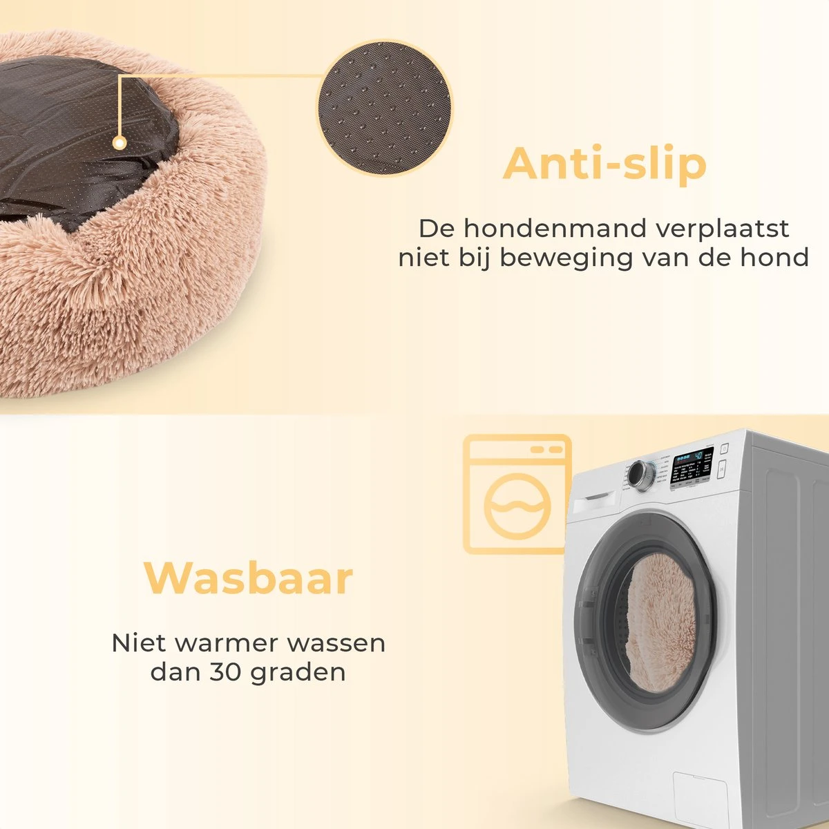 Coooper Donut Hondenmand - Fluffy Hondenmand - 100 Cm - XXL - Wasbaar - Pluche 5 Coooper Donut Hondenmand - Fluffy Hondenmand - 100 Cm - XXL - Wasbaar - Pluche - Afbeelding 5