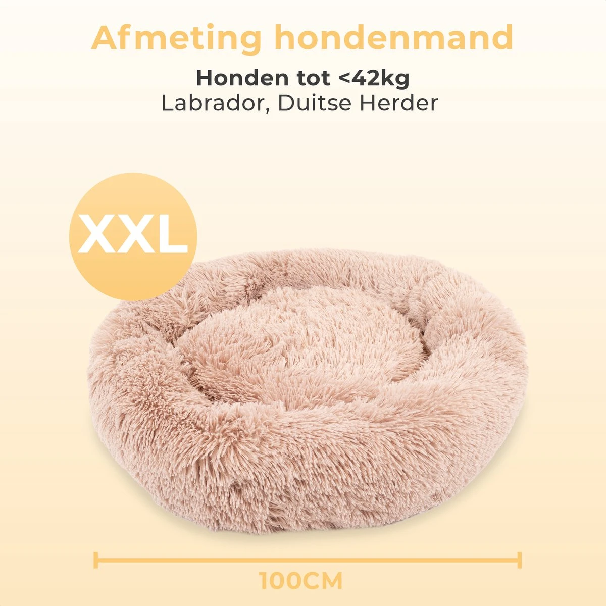 Coooper Donut Hondenmand - Fluffy Hondenmand - 100 Cm - XXL - Wasbaar - Pluche 8 Coooper Donut Hondenmand - Fluffy Hondenmand - 100 Cm - XXL - Wasbaar - Pluche - Afbeelding 8