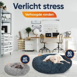 Happysnoots Hondenmand Met Rits - 80cm - Hondenbed - Donut Dog Bed - Fluffy - Grijs - Wasbaar -Hondenbenodigdheden Korting 1200x1200 1321