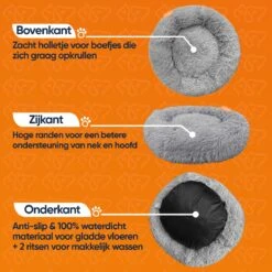 Happysnoots Hondenmand Met Rits - 80cm - Hondenbed - Donut Dog Bed - Fluffy - Grijs - Wasbaar -Hondenbenodigdheden Korting 1200x1200 1326