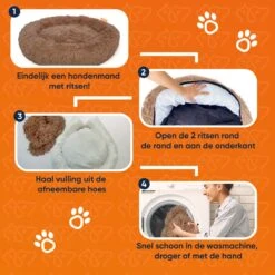 Happysnoots Hondenmand Met Rits - 80cm - Hondenbed - Donut Dog Bed - Fluffy - Grijs - Wasbaar -Hondenbenodigdheden Korting 1200x1200 1328