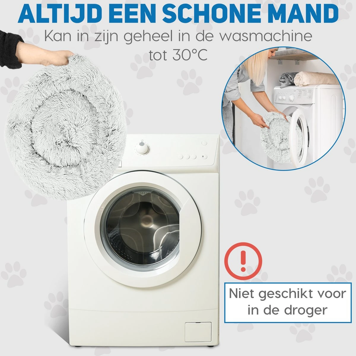 Pawzle Hondenmand - Donut Hondenkussen - Kattenmand - Bed Voor Honden & Katten - Wasbaar - 100cm - Grijs 3 Pawzle Hondenmand - Donut Hondenkussen - Kattenmand - Bed Voor Honden & Katten - Wasbaar - 100cm - Grijs - Afbeelding 3