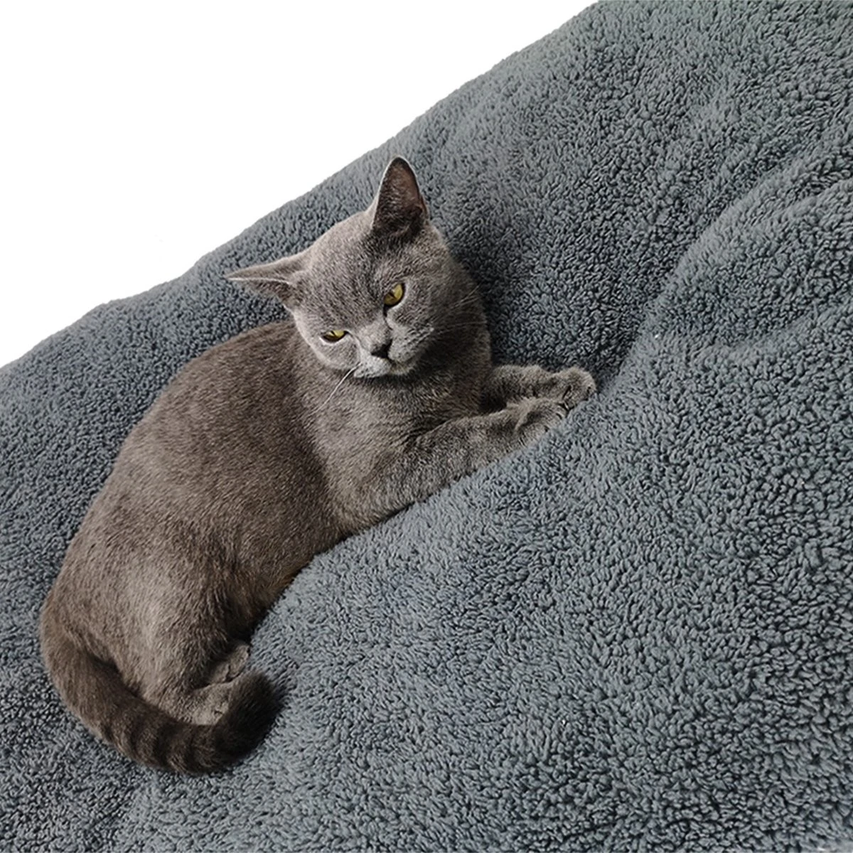 Pochon Pet - Hondenkussen - 70 X 50 Cm - Donkergrijs - Pluche - L 5 Pochon Pet - Hondenkussen - 70 X 50 Cm - Donkergrijs - Pluche - L - Afbeelding 5