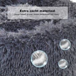 Hondenmand Donut – 60 Cm - Honden Mand – Pluche – Fluffy – Extra Zacht - Hondenkussen – Kattenkussen – Bed - Wasbaar Met Rits – Hondenmanden – Rond – Bank – Grijs - Qwality -Hondenbenodigdheden Korting 1200x1200 1413