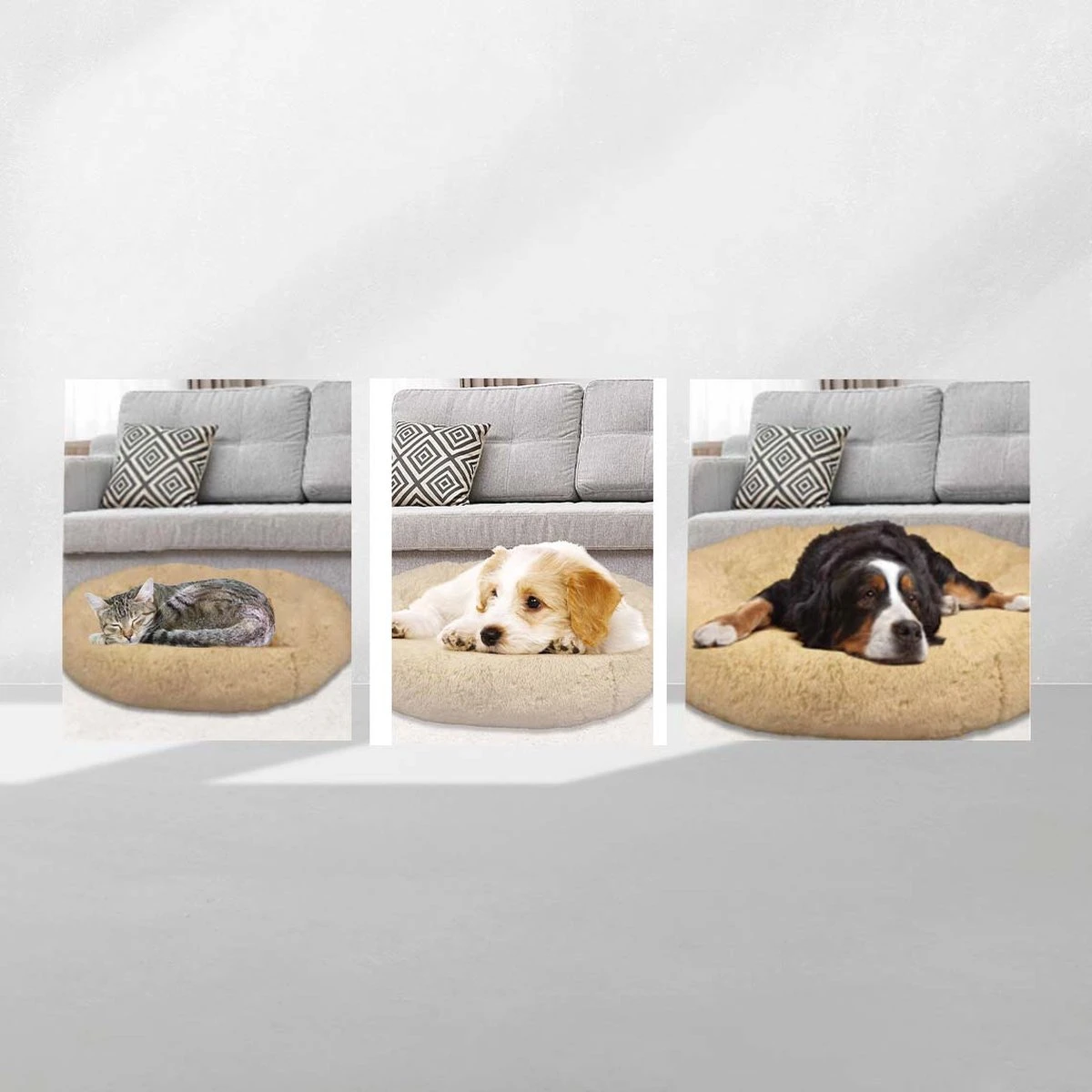 Peaceful Pooch S - Pluizig Hondenbed - 58cm Diameter - Opvouwbaar - In Verschillende Maten. Kattenbed - Wasbaar - Uitneembare Vulling - Ontspant Gewrichten En Spieren - Anti-slip Noppenbodem 3 Peaceful Pooch S - Pluizig Hondenbed - 58cm Diameter - Opvouwbaar - In Verschillende Maten. Kattenbed - Wasbaar - Uitneembare Vulling - Ontspant Gewrichten En Spieren - Anti-slip Noppenbodem - Afbeelding 3