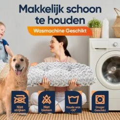 Happysnoots Hondenkussen 70 X 50cm - Hondenbed - Donut Dog Bed - Fluffy - Grijs - Wasbaar -Hondenbenodigdheden Korting 1200x1200 1469