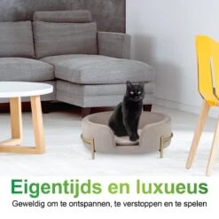 Maxxpro Pet Bed - Huisdieren Tot 80KG - Zacht Fluwelen Kussen - Verhoogd Katten- En Hondenbed - Grijs - 60,5 X 40,5 X 23,5 Cm -Hondenbenodigdheden Korting 1200x1200 1509