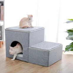 2-in-1 Hondenhuis & Hondentrap - Voor Binnen - Huisdieren Huisje - Hondenmand - Kattenmand - 67.5x40x37.5 Cm - Grijs 11 2-in-1 Hondenhuis & Hondentrap - Voor Binnen - Huisdieren Huisje - Hondenmand - Kattenmand - 67.5x40x37.5 Cm - Grijs -Hondenbenodigdheden Korting 1200x1200 1559