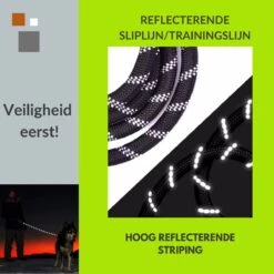 1FORME Hondenriem 15-30kg - Sliplijn Hond REFLECTEREND 2m, Ø 1.2cm - Jachtlijn 2 Ergonomische Handvaten - Dubbel Stop -Hondenbenodigdheden Korting 1200x1200 1653