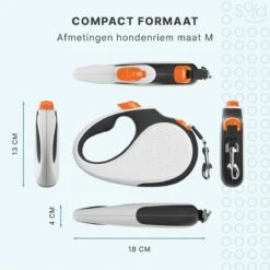 Hondenriem Tape - 5 Meter - Medium - Voor Honden <25 Kg - Zwart-Wit -Hondenbenodigdheden Korting 1200x1200 1729