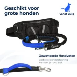 Canicross Looplijn Hond Met Heupriem Voor Hardlopen - Elastische Handsfree Hondenriem - Honden Trainingslijn - 150/200cm - Blauw -Hondenbenodigdheden Korting 1200x1200 1739