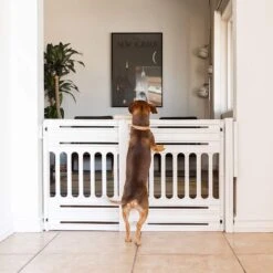 Iris Ohyama Huisdier Bariere PBR-600 - Kunststof - Wit/Beige - Uitschuifbaar -Hondenbenodigdheden Korting 1200x1200 1765