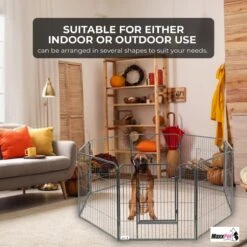 MaxxPet Puppyren - Hondenbench - Hondenren- Puppyren Met 8 Kennelpanelen - Staal -80 X 80 Cm Ø 210 Cm -Hondenbenodigdheden Korting 1200x1200 1840