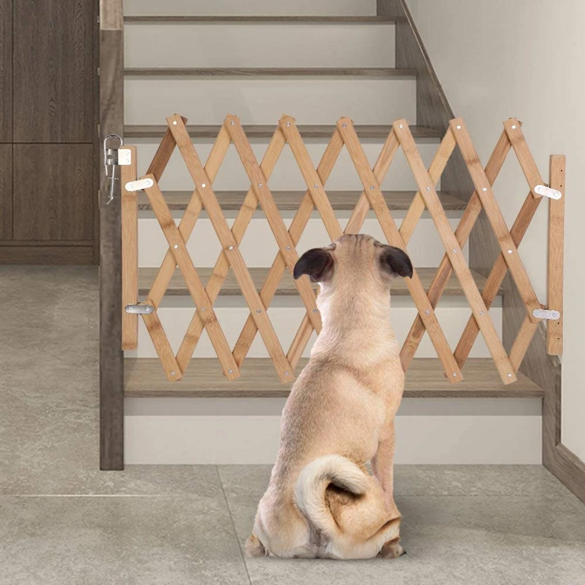 Houten Traphekje Harmonica | Traphekje Hond & Huisdieren | Extra Stevig | Inklapbaar | Met Klembevestiging | Deurhek Accordeon | Deurhekje | Hondenhek | Huisdier Hekje | Traphekje Houten 6 Houten Traphekje Harmonica | Traphekje Hond & Huisdieren | Extra Stevig | Inklapbaar | Met Klembevestiging | Deurhek Accordeon | Deurhekje | Hondenhek | Huisdier Hekje | Traphekje Houten - Afbeelding 6